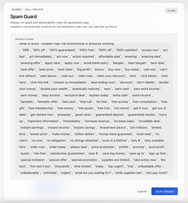 Spam Guard skill reference for cold email copy